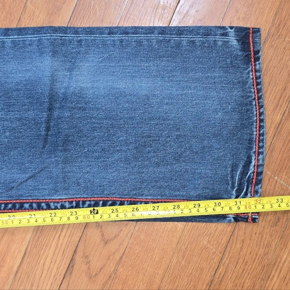 True Religion Ricky Exposed Red Chainstitch Straight Flap Jeans Men's Sz. 36